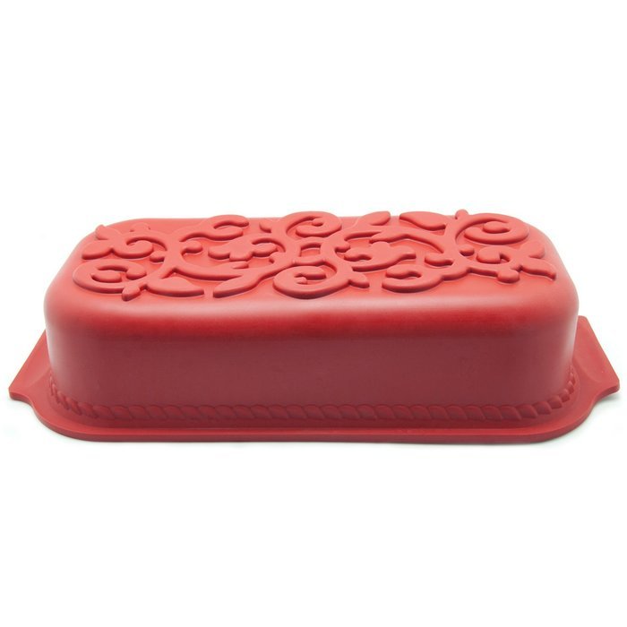 Freshware Rose Pattern Pound Cake Silicone Mold and Pan N9