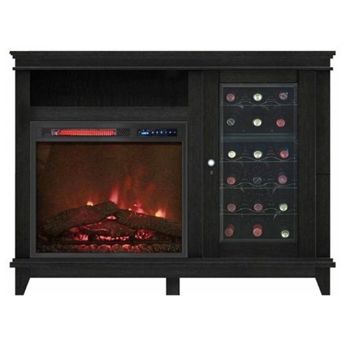 Calaevin Wine Cellar Infrared Media Fireplace with Wine Cabinet