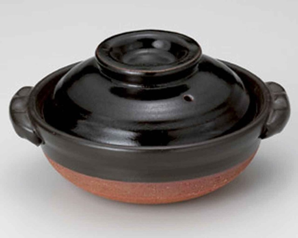 Tenmoku for 1-2 persons 7.5inch Donabe Japanese Hot pot Black Ceramic Made in Japan