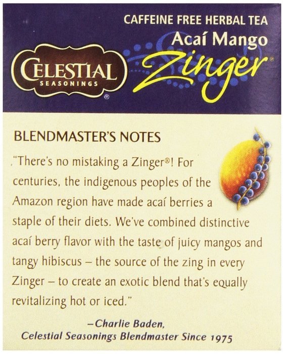 Celestial Seasonings Acai Mango Zinger Tea Bags - 20 ct N2