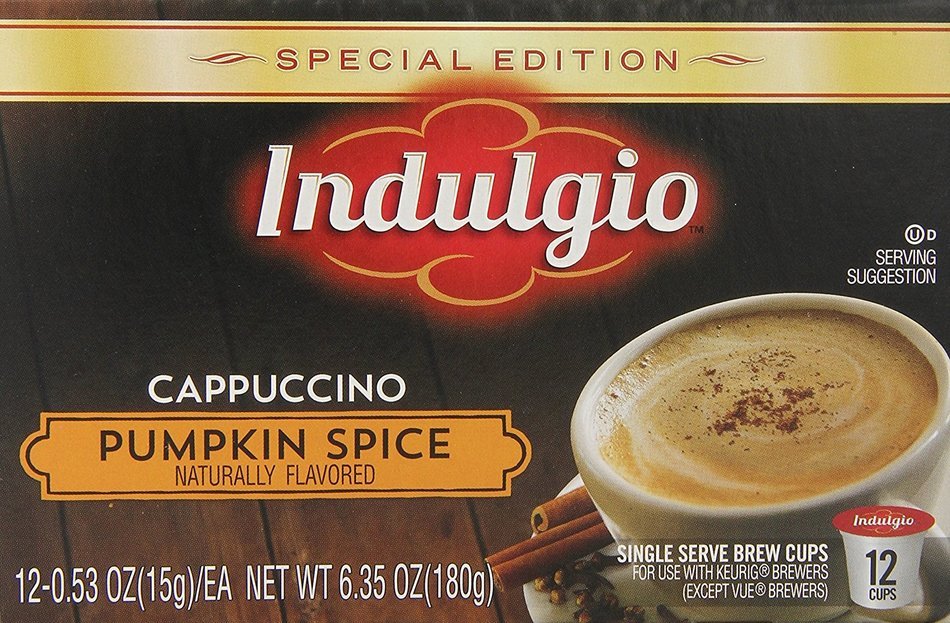 Indulgio Pumpkin Spice Cappuccino Special Edition for Keurig K-Cup Brewers, 12 Count (Pack of 6) N13