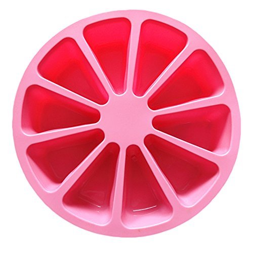 10 Parts Round Scone Watermelon Triangles Silicone Cake Mold Pan 11"x2.3" Color At Random