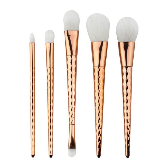 Mikey Store Makeup Brushes Set Fondation Eyeshadow Cosmetic Tool with Leather (8pc Gold) N23