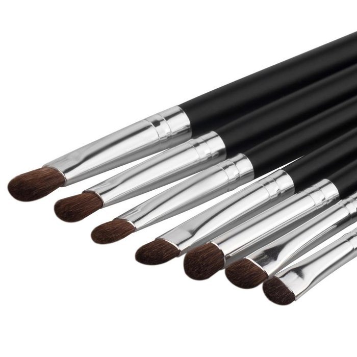 Mikey Store Makeup Brushes Set Fondation Eyeshadow Cosmetic Tool with Leather (8pc Gold) N25