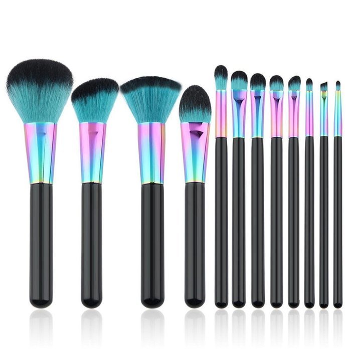 Mikey Store Makeup Brushes Set Fondation Eyeshadow Cosmetic Tool with Leather (8pc Gold) N26