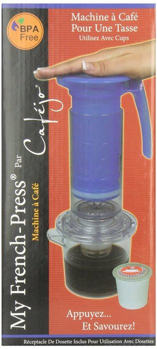 Cafejo My French-Press with K-Cup Pod and Ground Coffee Adaptors Plus, Various Coffee Samples