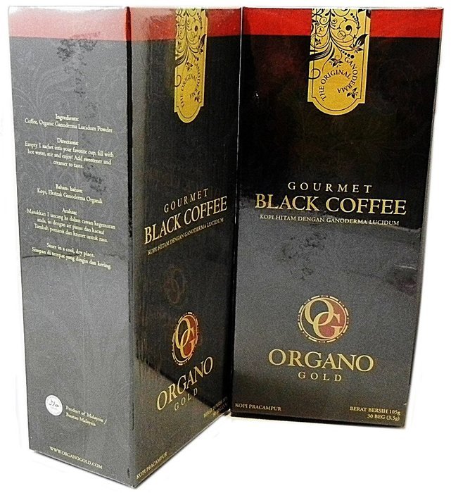 2 Boxes Organo Gold Gourmet Black Coffee - 60 Sachets
