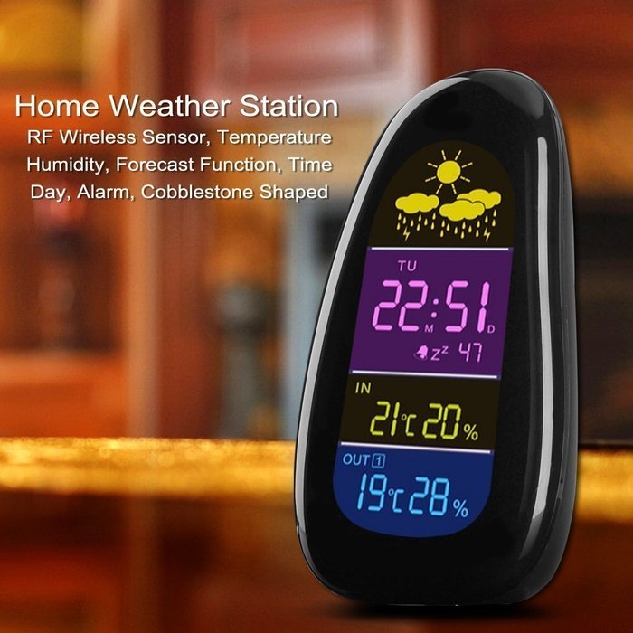 PowerLead Cwf PCF001 Wireless Weather Monitor Clocks with Remote Sensor Color Cobblestone Weather Station Support... N7