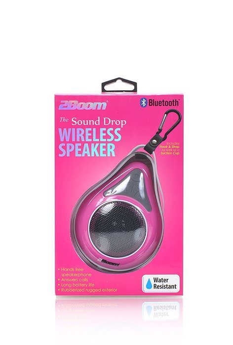 2BOOM Mini Wireless Bluetooth Portable Speaker with Carabiner Shower Suction Cup Black N10
