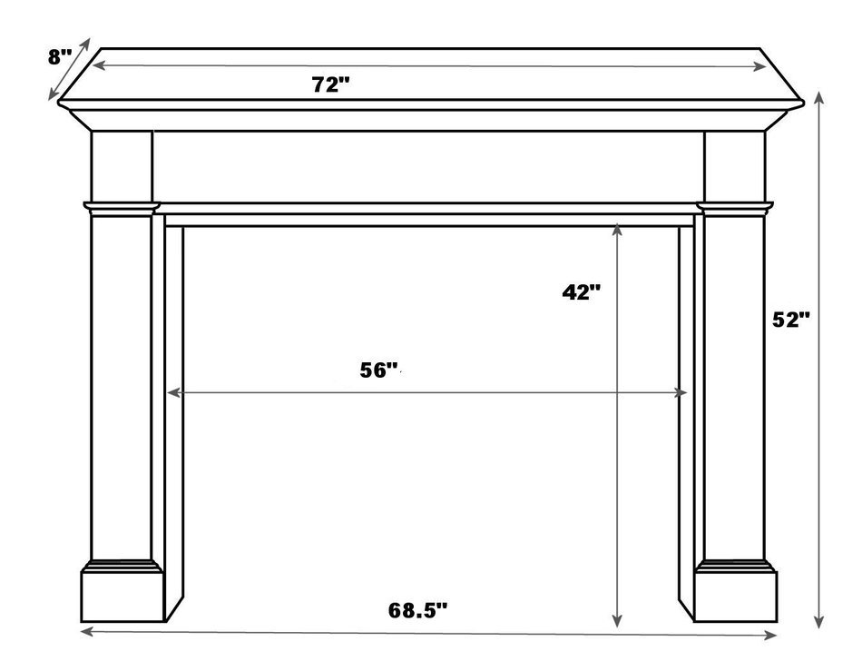 Pearl Mantels 110-50 Williamsburg Unfinished Fireplace Mantel, Interior Opening 50-Inch Wide by 42-Inch High N8