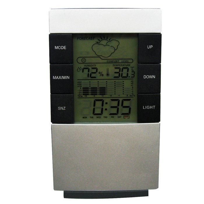 PowerLead Cwf PCF001 Wireless Weather Monitor Clocks with Remote Sensor Color Cobblestone Weather Station Support... N10