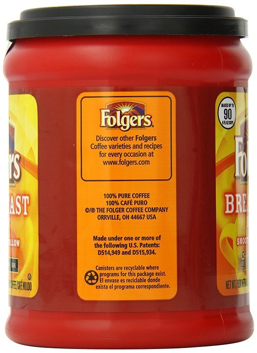 Folgers Breakfast Blend Ground Coffee, 25.4 oz N2