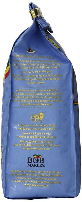 Marley Coffee, Organic One Love, Ethiopian YirgaCheffe, Ground Coffee, 8 Ounce N14