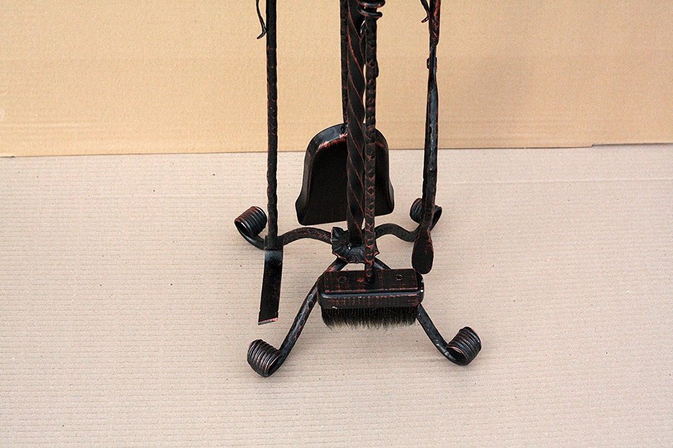 Hand Crafted Fireplace set 4 pieces Hearth Accessories "Vinnitsya" Agrik, Steel N2