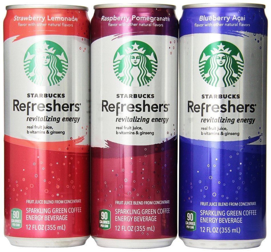 Starbucks Refreshers, 4 Flavor Variety Pack, 12 Ounce Slim Cans, 12 Pack N17
