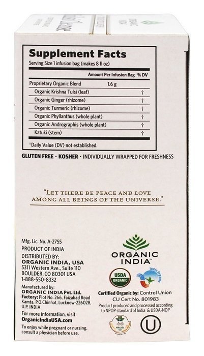 ORGANIC INDIA TEA TULSI CLEANSE ORG, 18 BG N4