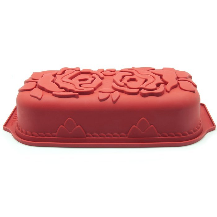 Freshware Rose Pattern Pound Cake Silicone Mold and Pan N10