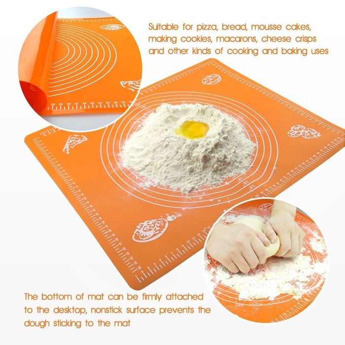 Baking Mat,Silivo 19.6"*15.7" Silicone Pastry Kneading Mat with Measurements N6