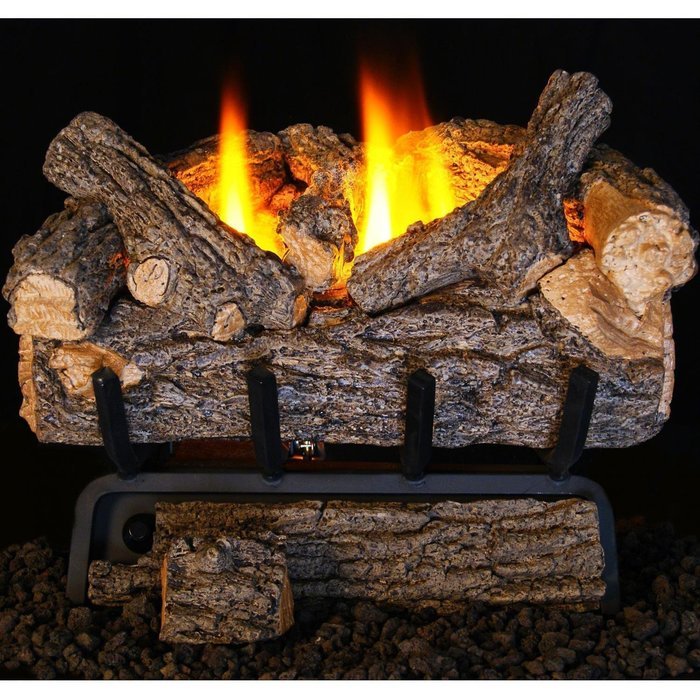 Peterson Real Fyre 24-inch Valley Oak Log Set With Vent-free Propane Ansi Certified 9,500 Btu G8-r Burner - Manual... N2