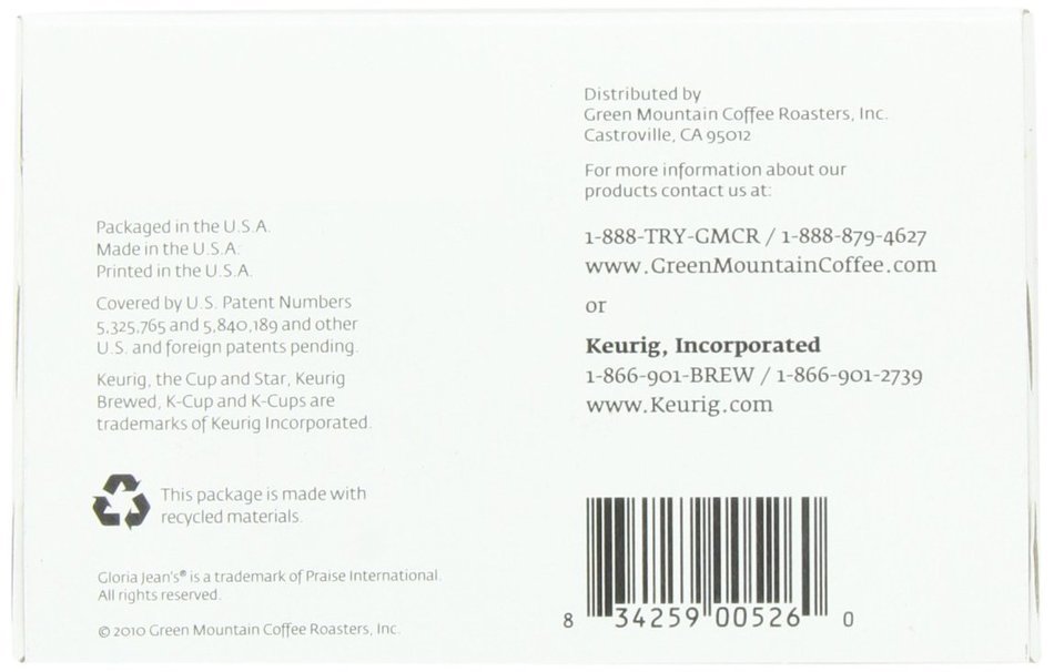 Gloria Jean's Hazelnut, K-Cup for Keurig Brewers, 48 Count N5