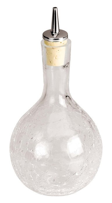 Paderno World Cuisine Rounded Glass Dash Bottle with Pourer, 10.1-Ounces
