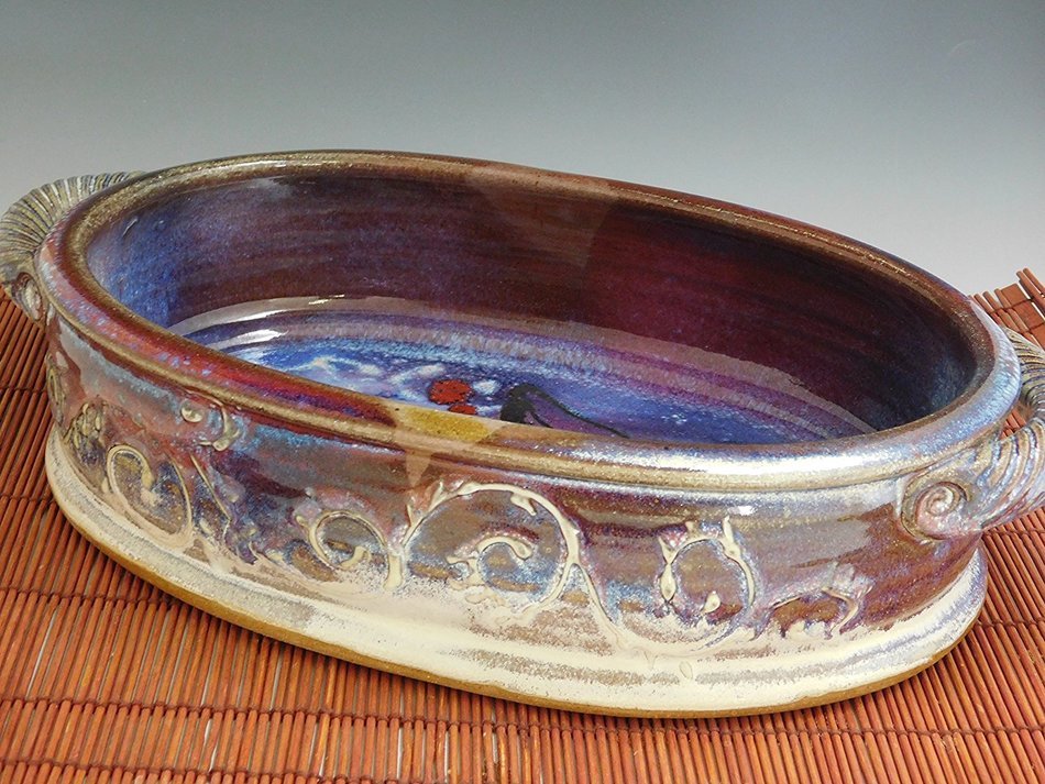 Baking/Casserole Dish, Wheel Thrown, Handmade N17