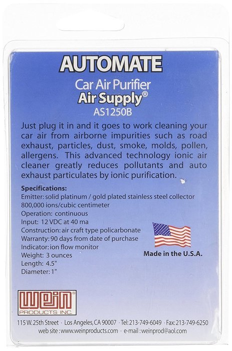 Auto-Mate On-the-Road Plug-In Ionic Air Purifier N2
