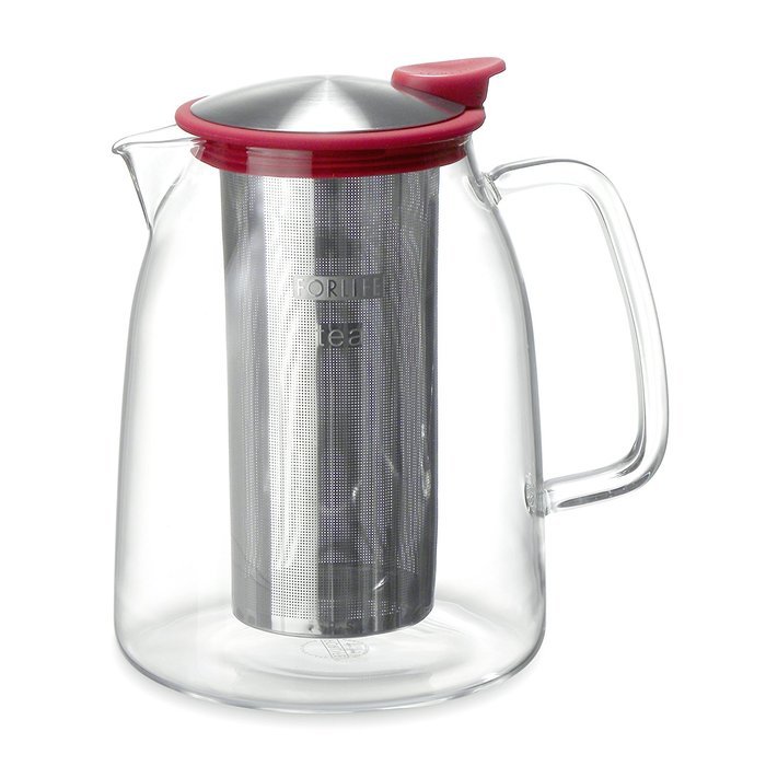 FORLIFE Mist Iced Tea Jug with Basket Infuser, 68-Ounce, Black Graphite N4