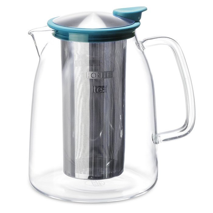 FORLIFE Mist Iced Tea Jug with Basket Infuser, 68-Ounce, Black Graphite N5