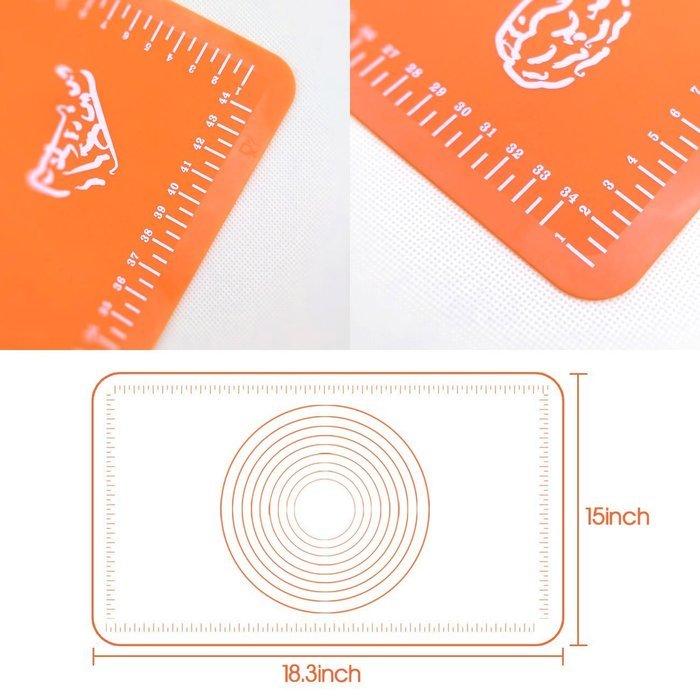 Baking Mat,Silivo 19.6"*15.7" Silicone Pastry Kneading Mat with Measurements N11