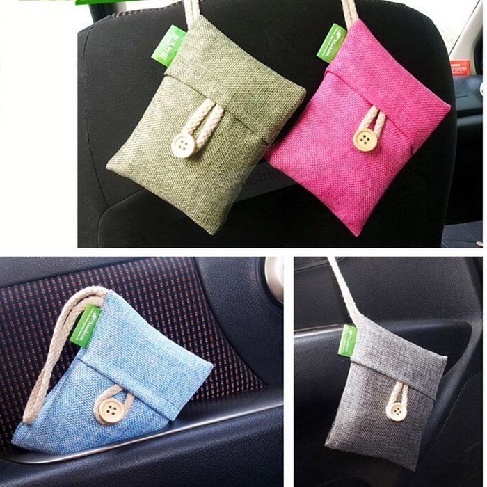 Dimart Protable Mini Activated Carbon Natural Auto Air Purifying Bamboo Charcoal Bag / Air Freshener - 4 Packs... N3