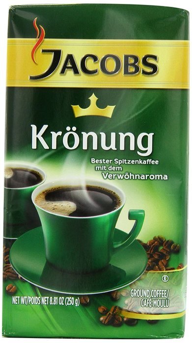 Jacobs Kronung Coffee, 8.81-Ounce Vacuum Packs (Pack of 4)