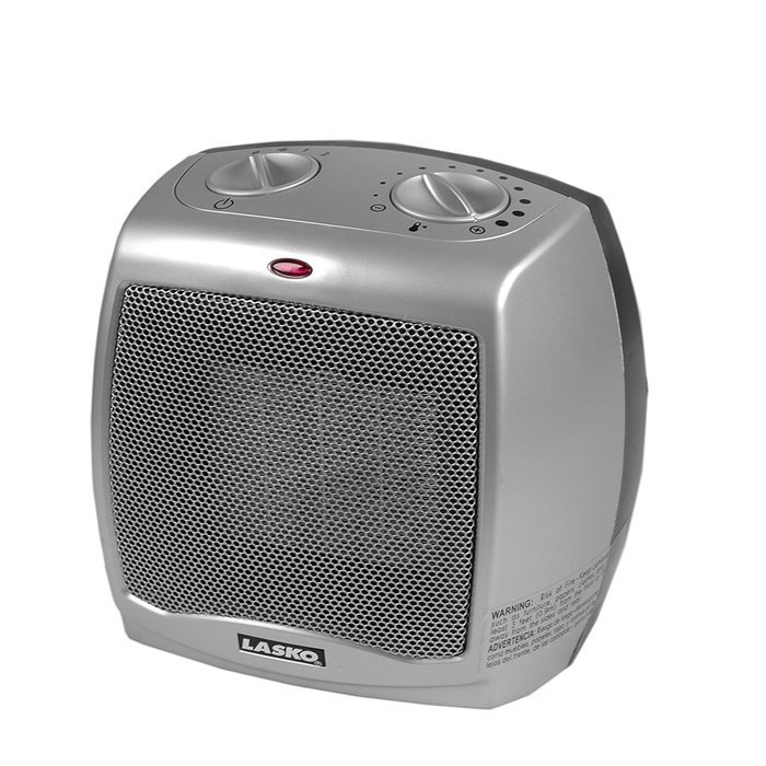 Lasko Electric Ceramic 1500W Heater, Silver/Black, 754200, 1500W