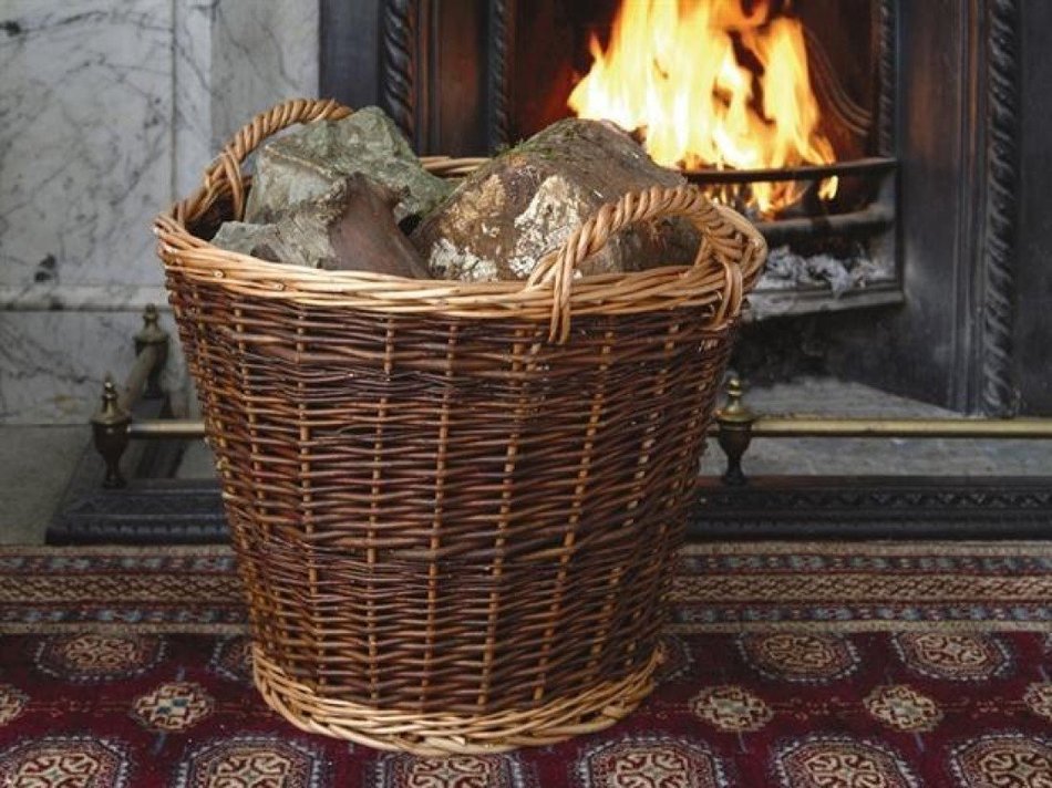 Stow Green Wicker Heavy-Duty Log Basket - Large