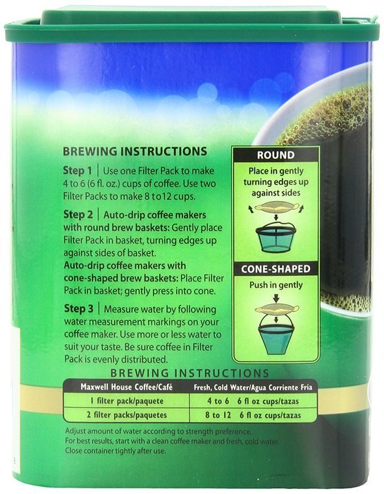 Maxwell House Original Roast Ground Coffee, 10-Count Filter Packs (Pack of 4) N39