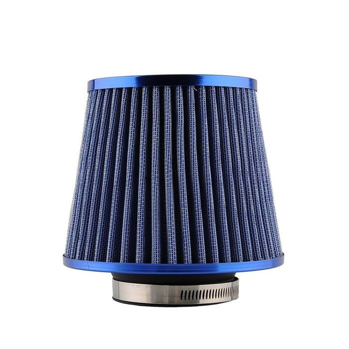 3IN Flow Intake Air Filter For Vehicle 76&155mm Height Blue Stainless Steel N2