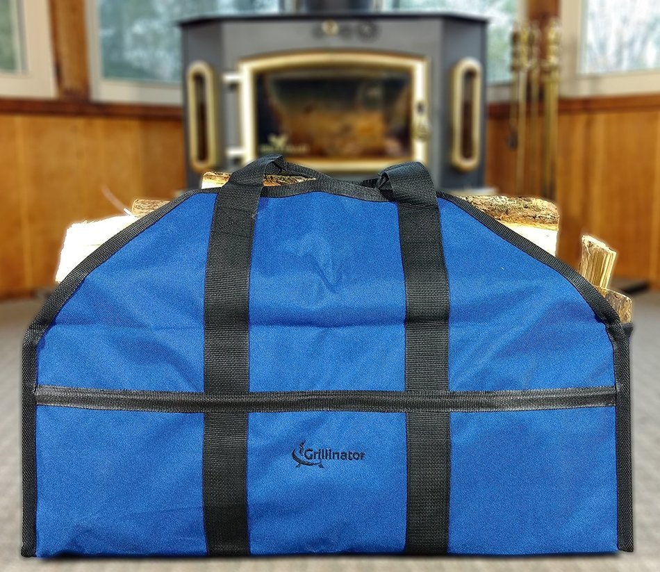 Grillinator Ultimate Firewood Log Carrier: Back Saving Design with Ultra Premium Canvas (Black) N13