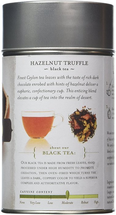 Tea Forte HAZELNUT TRUFFLE Loose Leaf Black Tea, 3.5 Ounce Tea Tin
