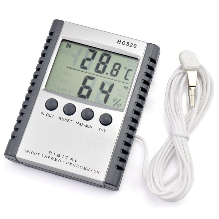 iKKEGOL LCD Digital In Out Living Indoor Outdoor Electronic Thermometer Hygrometer Humidity Meter HC520