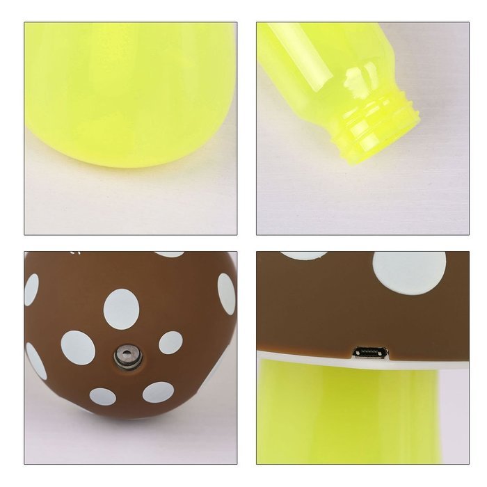 candybox 200ml Mushroom Mini USB Cool Mist Humidifier Purifier with LED Light ,Mist Mode, Auto Shut-off for Office...
