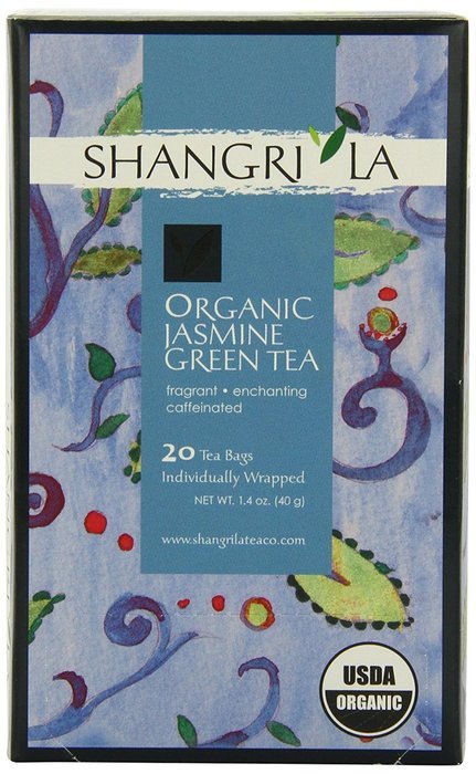 Shangri La Tea Company Organic Tea Bags, Jasmine Green, 20 Count (Pack of 6)