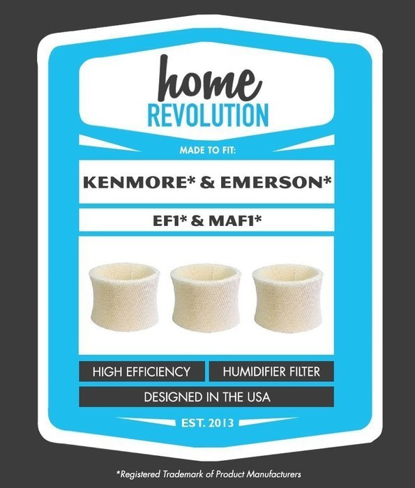 3 Kenmore EF1 and Emerson MAF1 Home Revolution Brand Dehumidifier Wick Filter Replacement