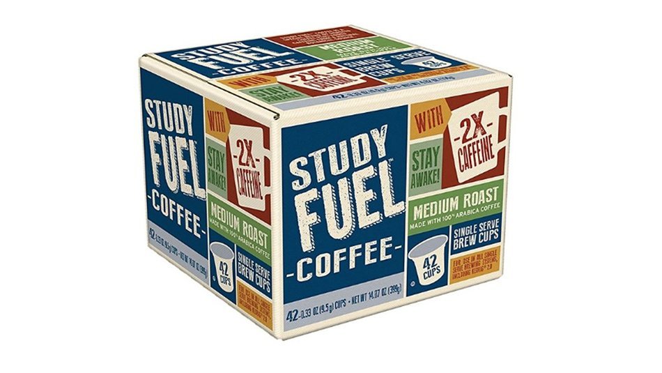 STUDY FUEL COFFEE 42 Count Box Medium Roast K CUPS 2 x Caffeine 100% ARABICA COFFEE, Home School Stay Awake