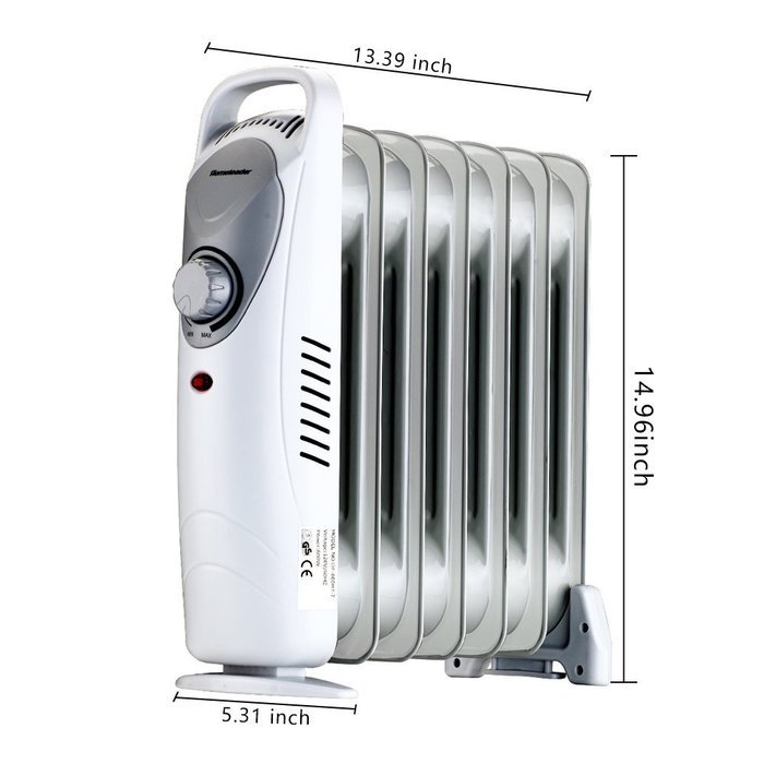 Homeleader 600W Oil Filled Radiator Heater, Portable Space Heater ...