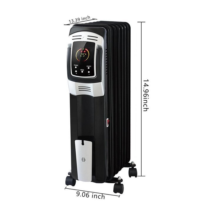 Homeleader 600W Oil Filled Radiator Heater, Portable Space Heater, Thermostat control, DF-600H1-7 N17