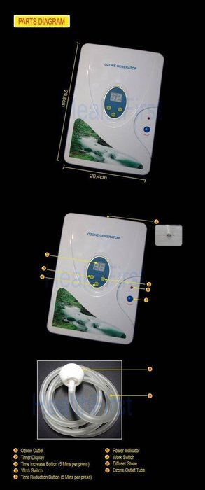 Ozone Water and Air Purifier from The Emperor of Gadgets&reg;| Cleaner Sterilizer for Water, Vegetables, Fruits, and...