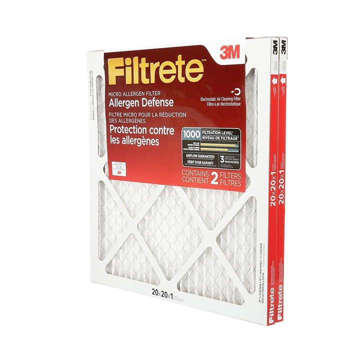 Filtrete Micro Allergen Defense Filter, MPR 1000, 16 x 25 x 1-Inches, 2-Pack N20