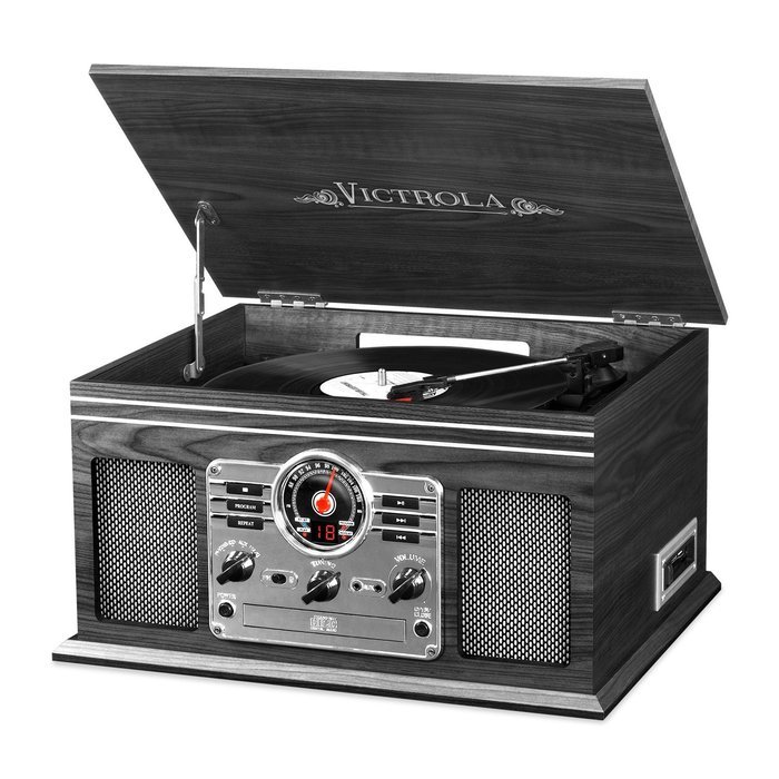 Victrola VTA-200B Nostalgic Classic 6-In-1 Turntable with Bluetooth, Mahogany