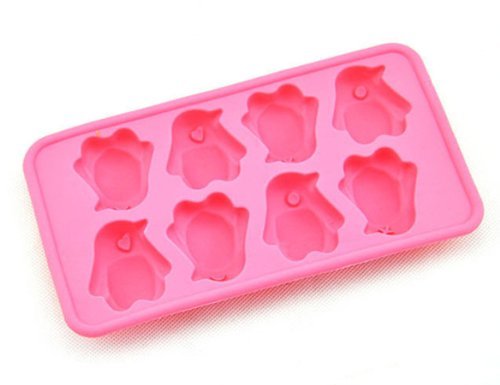DGI MART 8-cavities Cute Lovely Penguin Shape Ice/Sugar/Chocolate/Cake Decorative Silicone Mini Cube Craft Fondant...