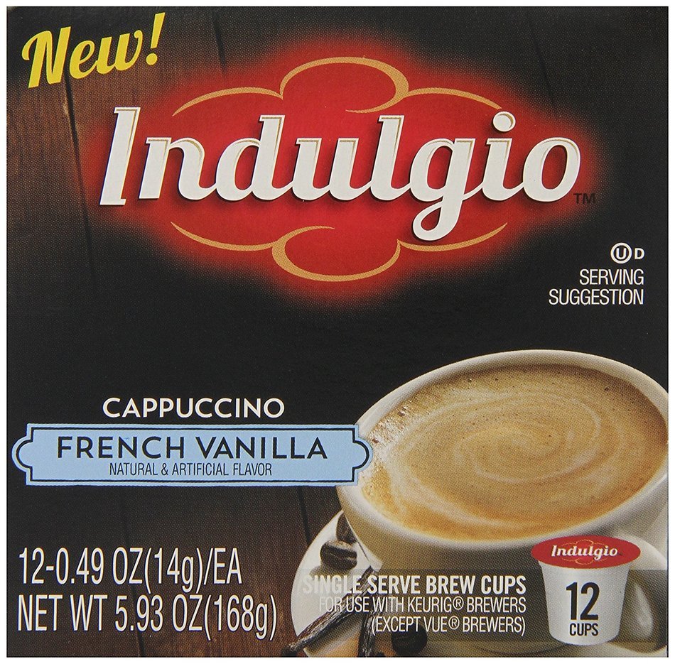 Indulgio French Vanilla Cappuccino Single Serve K-cup, 42 Count (Compatible with 2.0 Keurig Brewers) N8